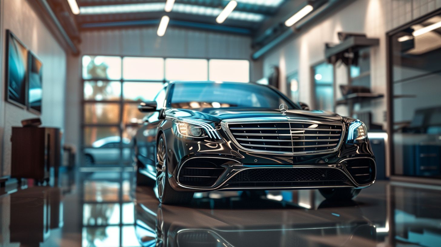 Auto Detailing Business Plan - Photo of Benz in Showroom