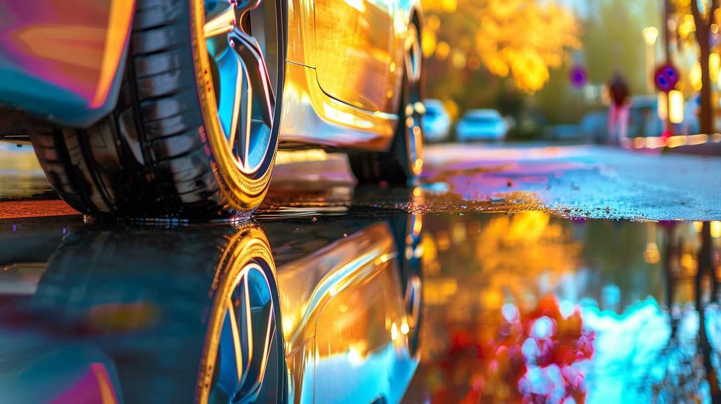 A vibrant, shiny car exterior captured in automotive photography.
