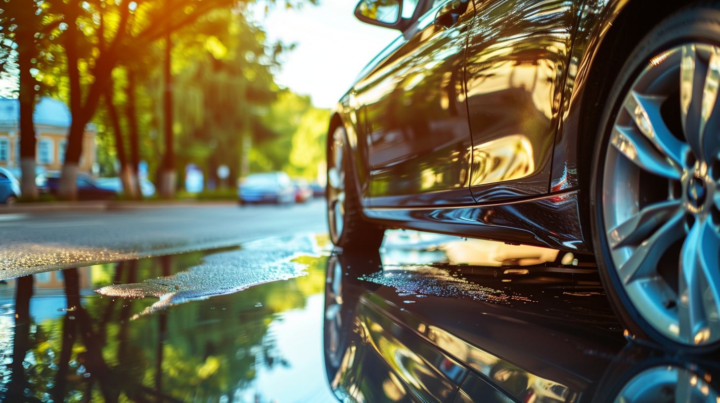 A vibrant, shiny car exterior captured in automotive photography.