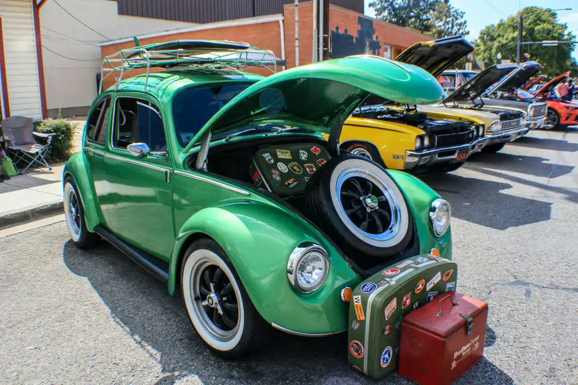 Green VW Bug at Car Show