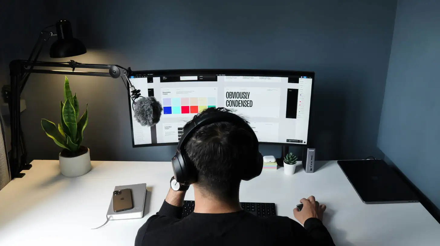 Guy working on computer