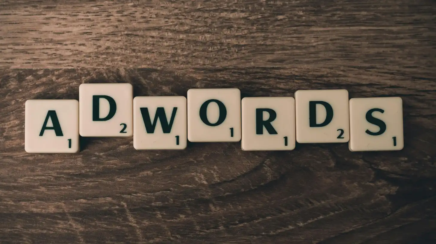 Pieces spelling out Adwords