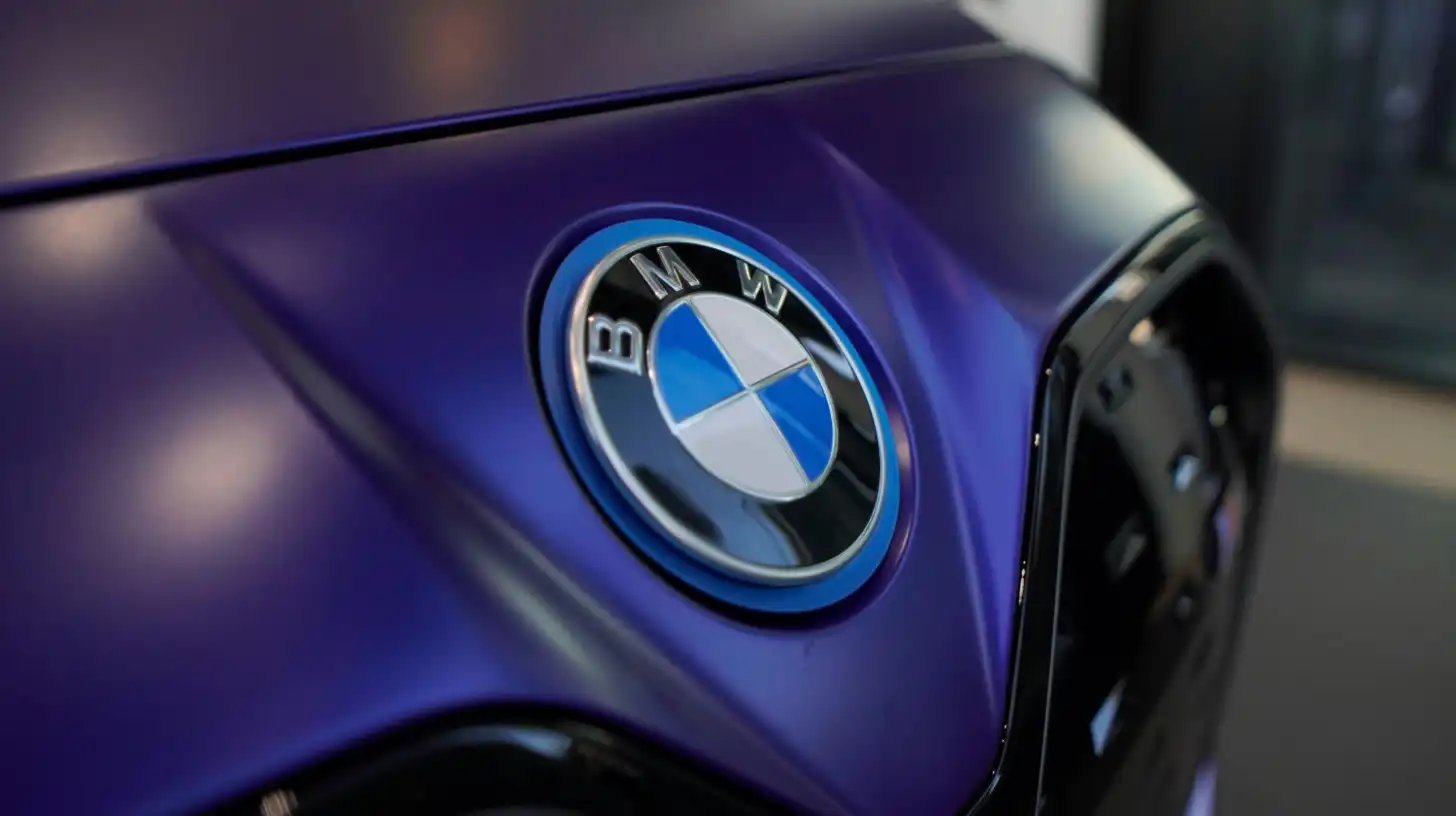 Blue Purple BMW Hood and Emblem