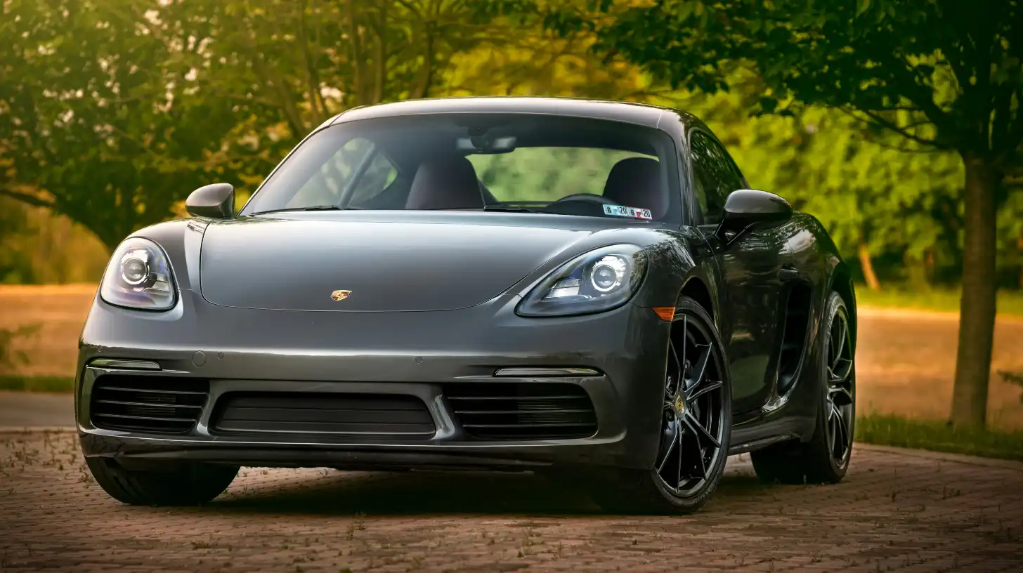 Dark Gray Porsche Parked