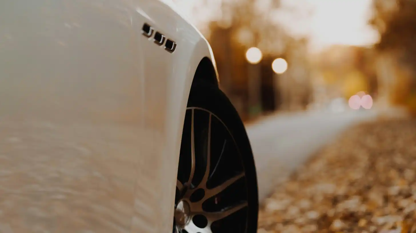 Front side of white Maserati