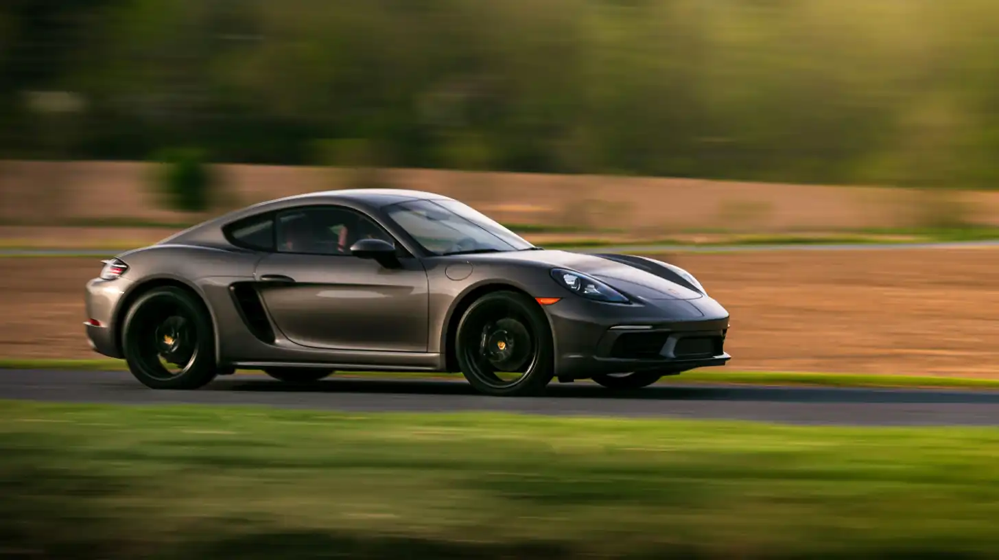 Gray Porsche on Track